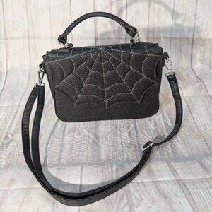 Mad Engine Black Spider Web Halloween Shoulder Handbag Purse